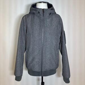 Tommy Hilfiger Heather Gray Waterwind Jacket Hooded Full Zip Mens Size Small S